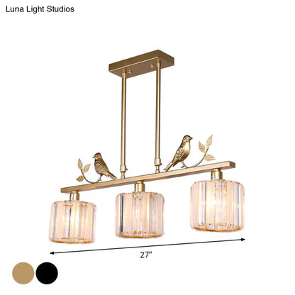 Postmodern black & gold crystal hanging island light kitchen pendant