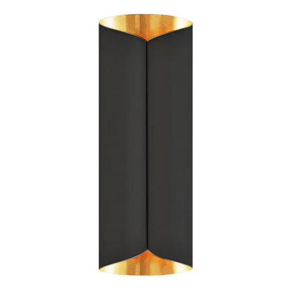 Postmodern black & gold roll metal wall lamp stairwell sconce