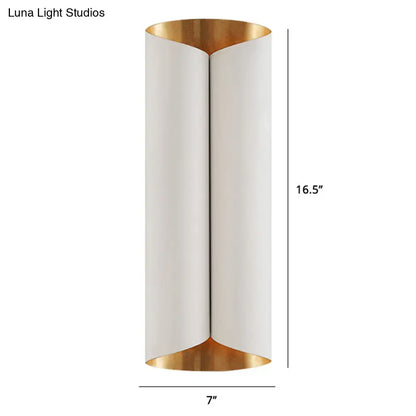 Postmodern black & gold roll metal wall lamp stairwell sconce