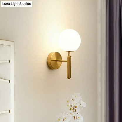 Postmodern black gold wall sconce – bedroom glass globe light 110v-120v