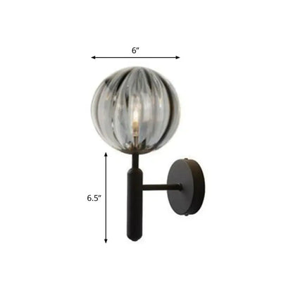 Postmodern black gold wall sconce – bedroom glass globe light 110v-120v