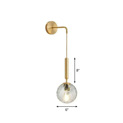 Postmodern black wall lamp with frosted glass globe for bedroom