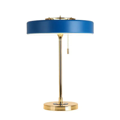Postmodern blue & gold led bedside table lamp – bedroom pull chain