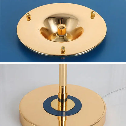 Postmodern blue & gold led bedside table lamp – bedroom pull chain