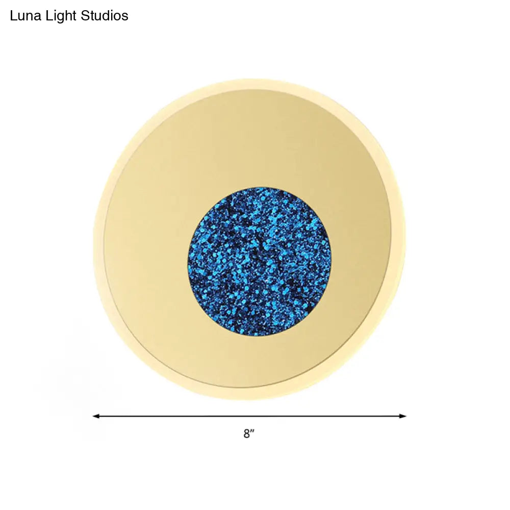 DecorBites™ Postmodern Blue Round Sconce Light Fixture - Corridor LED Wall Light, 8"/11" Dia