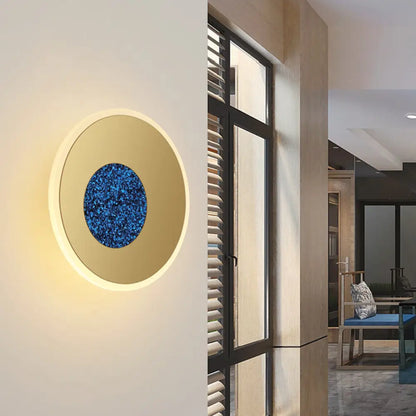DecorBites™ Postmodern Blue Round Sconce Light Fixture - Corridor LED Wall Light, 8"/11" Dia