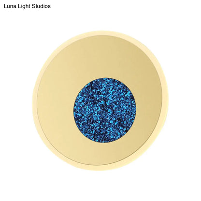 DecorBites™ Postmodern Blue Round Sconce Light Fixture - Corridor LED Wall Light, 8"/11" Dia