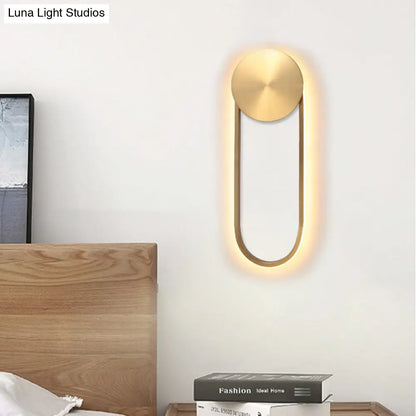 DecorBites™ Postmodern Brass Arc Wall Sconce LED Lamp for Bedroom