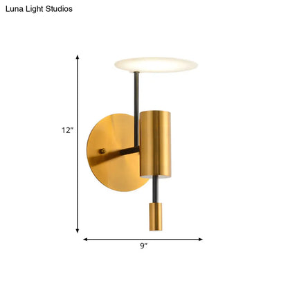 DecorBites™ Postmodern Brass Tube Wall Mounted LED Sconce Lamp