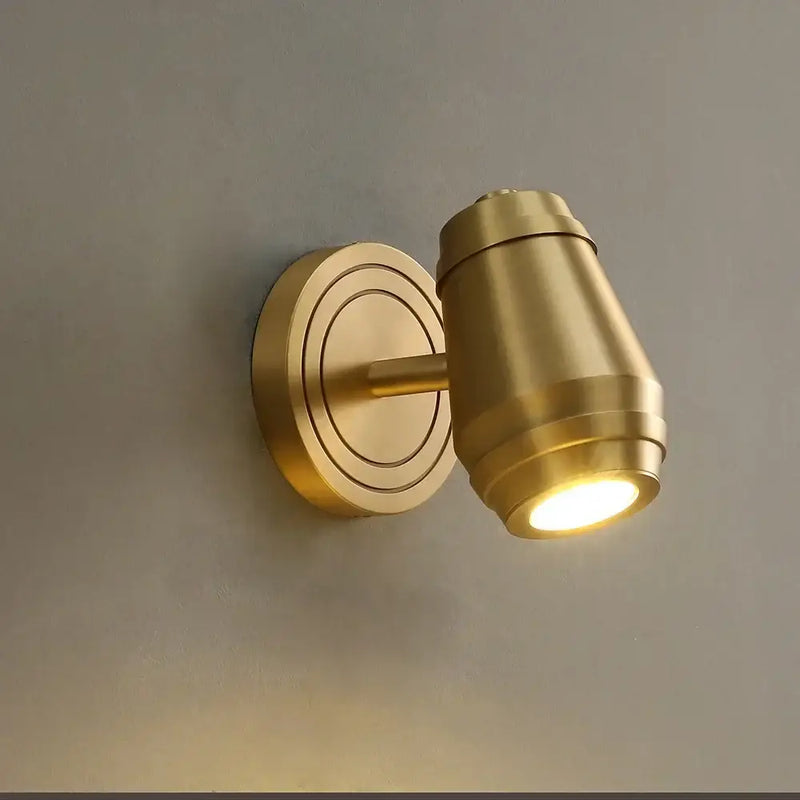 Postmodern brass wall lamp bedroom spotlight with circular base