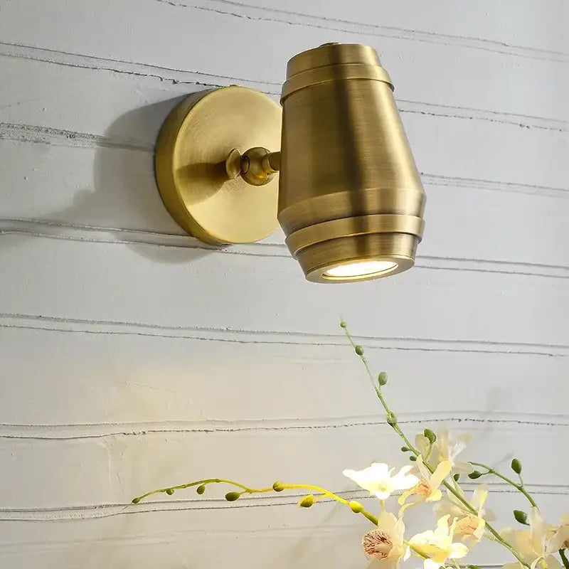 Postmodern brass wall lamp bedroom spotlight with circular base