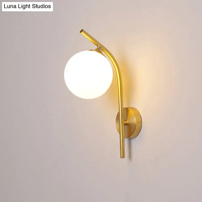 Postmodern brass white glass geometric wall sconce living room