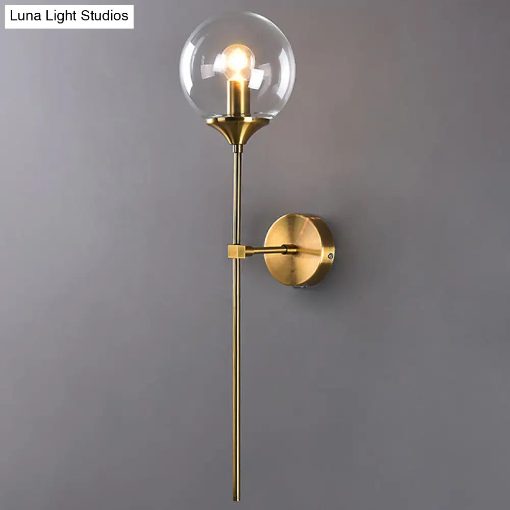 DecorBites™ Postmodern Clear/Amber/Smoke Grey Glass Single Brass Wall Lamp