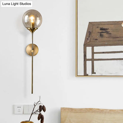 DecorBites™ Postmodern Clear/Amber/Smoke Grey Glass Single Brass Wall Lamp