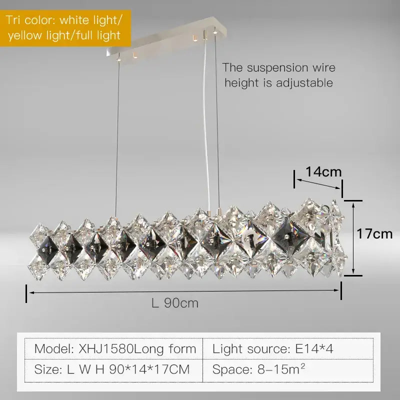 Postmodern clear & smoky crystal chandelier living room
