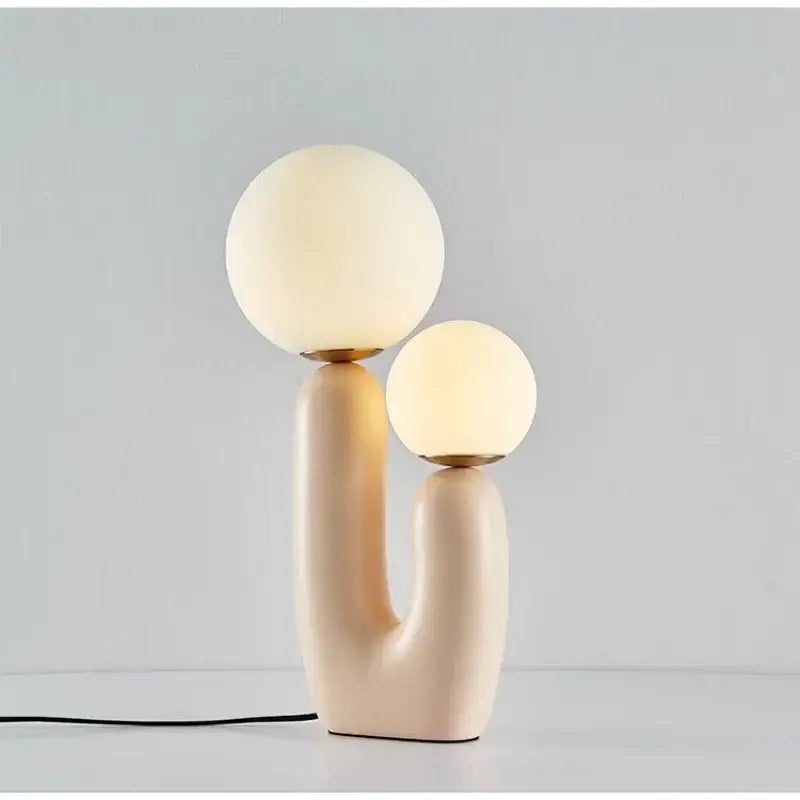 Postmodern cream glass table lamp bedroom glass light