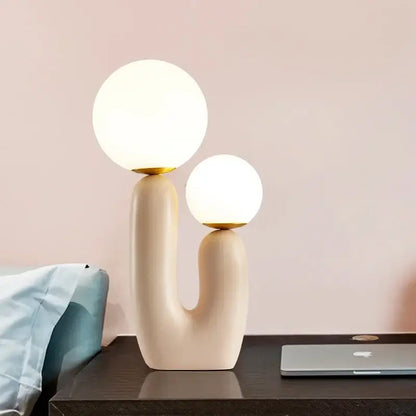 Postmodern cream glass table lamp bedroom glass light