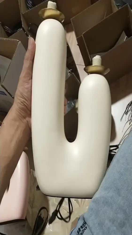 Postmodern cream glass table lamp bedroom glass light