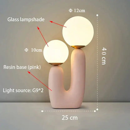 Postmodern cream glass table lamp bedroom glass light