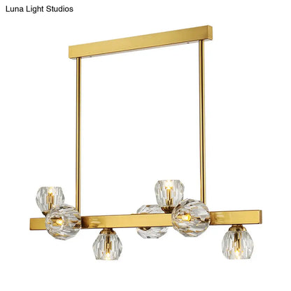 DecorBites™ Postmodern Crystal Ball Pendant - Gold Branch Design | 7-Light Island Lighting for Dining Room Ceiling