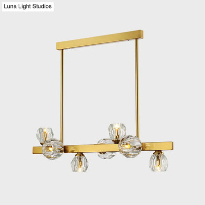 DecorBites™ Postmodern Crystal Ball Pendant - Gold Branch Design | 7-Light Island Lighting for Dining Room Ceiling