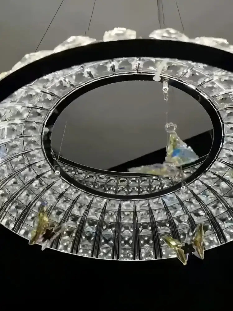 Postmodern crystal butterfly pendant light living room chandelier
