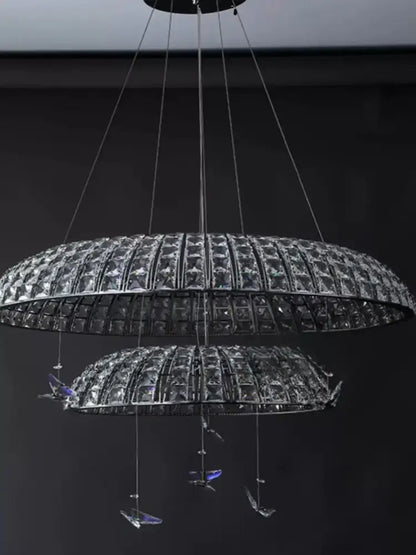 Postmodern crystal butterfly pendant light living room chandelier