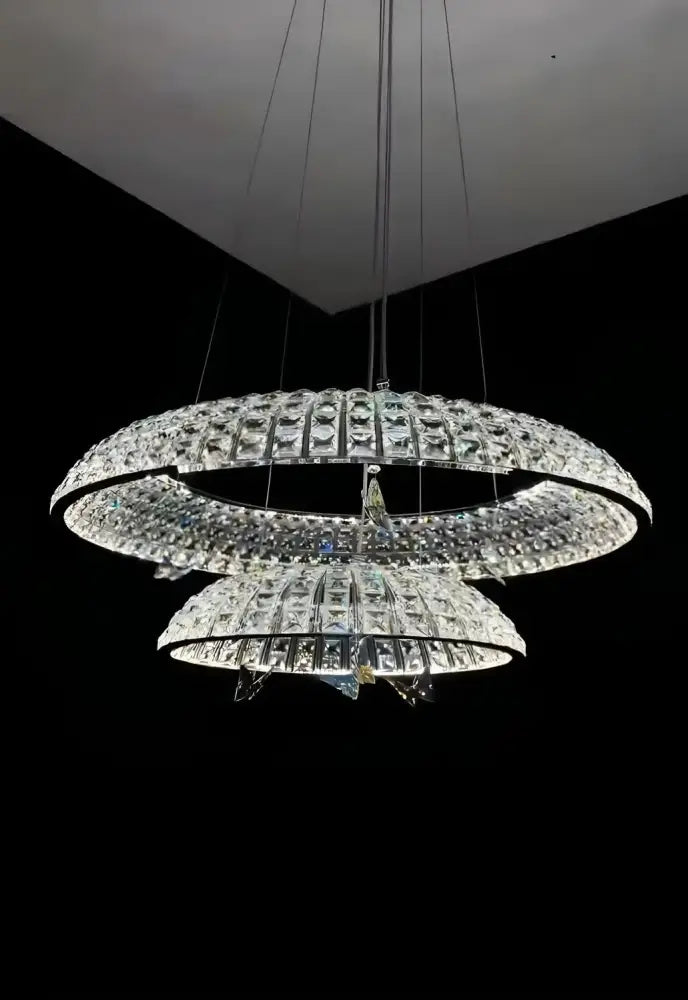 Postmodern crystal butterfly pendant light living room chandelier