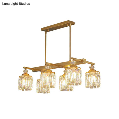 Postmodern crystal gold island lamp dining room light fixture