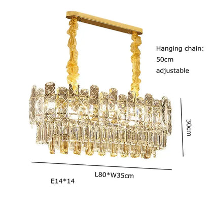 Postmodern gold lustre chandelier – dining room crystal light