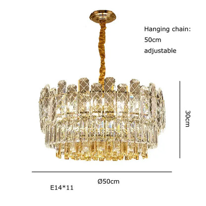 Postmodern gold lustre chandelier – dining room crystal light