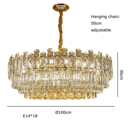 Postmodern gold lustre chandelier – dining room crystal light