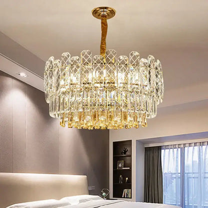Postmodern gold lustre chandelier – dining room crystal light