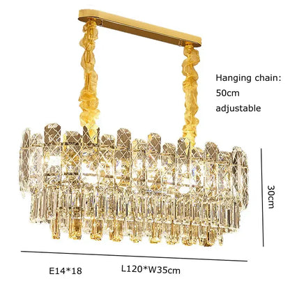 Postmodern gold lustre chandelier – dining room crystal light