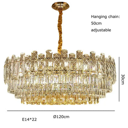 Postmodern gold lustre chandelier – dining room crystal light