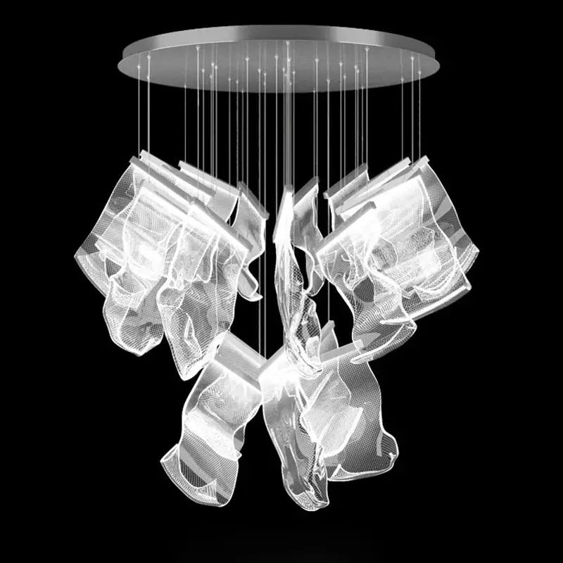 Postmodern golden love paper chandelier foyer led light