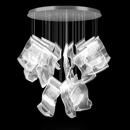 Postmodern golden love paper chandelier foyer led light