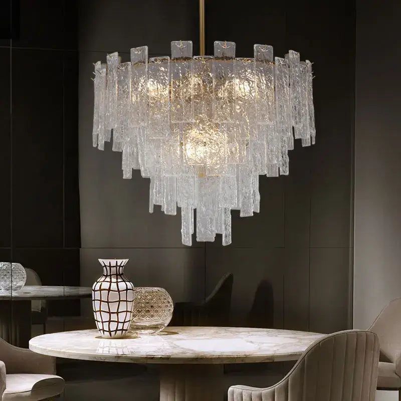 Postmodern frosted glass crystal chandelier dining room light
