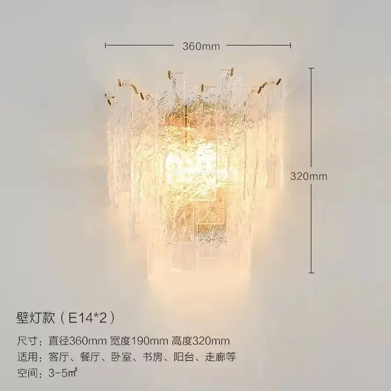 Postmodern frosted glass crystal chandelier dining room light