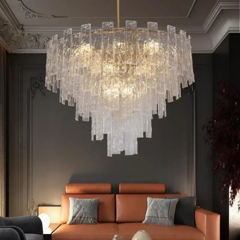Postmodern frosted glass crystal chandelier dining room light