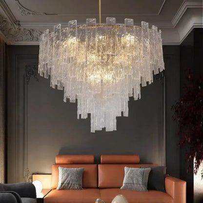 Postmodern frosted glass crystal chandelier dining room light