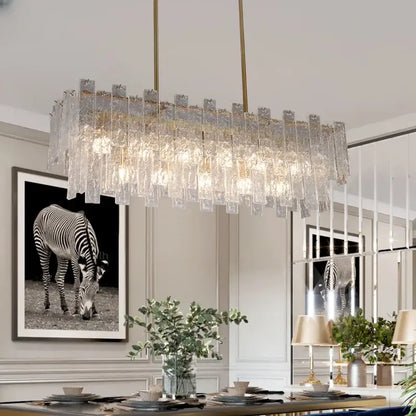 Postmodern frosted glass crystal chandelier dining room light