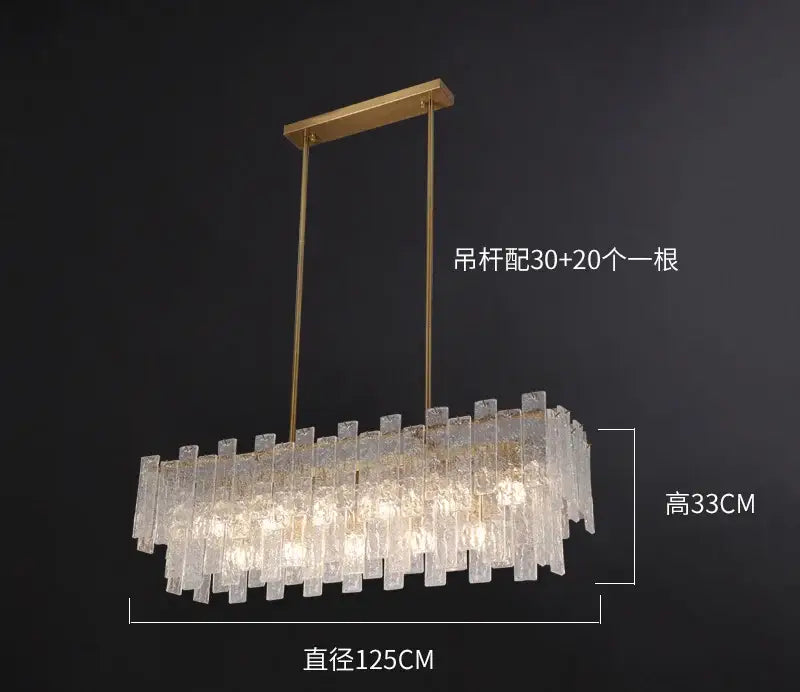 Postmodern frosted glass crystal chandelier dining room light