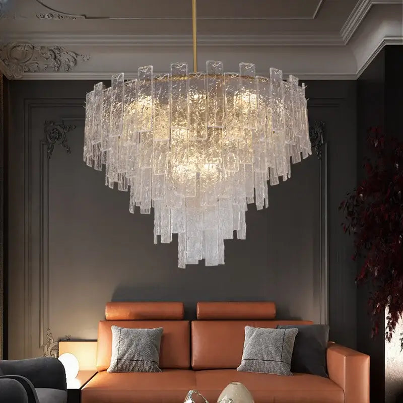 Postmodern frosted glass crystal chandelier dining room light