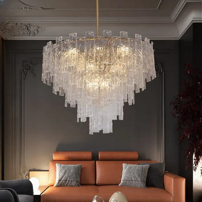 Postmodern frosted glass crystal chandelier dining room light