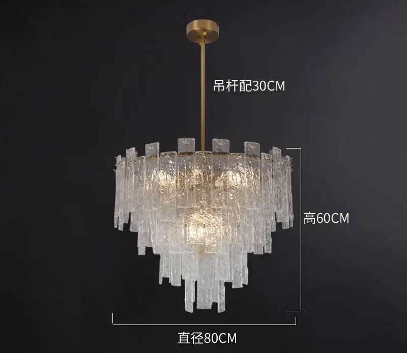 Postmodern frosted glass crystal chandelier dining room light