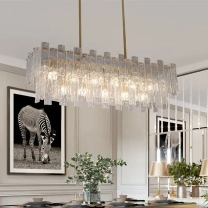 Postmodern frosted glass crystal chandelier dining room light