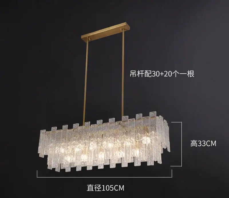Postmodern frosted glass crystal chandelier dining room light