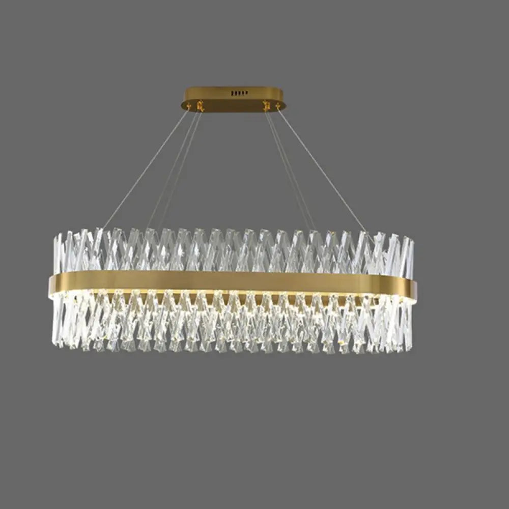 DecorBites™ Postmodern Geometric K9 Crystal Pendant Light in Gold for Bedroom or Island with LED