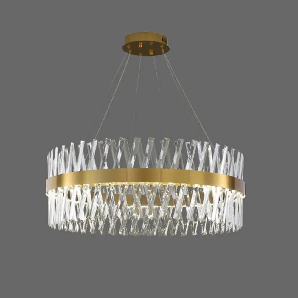 DecorBites™ Postmodern Geometric K9 Crystal Pendant Light in Gold for Bedroom or Island with LED